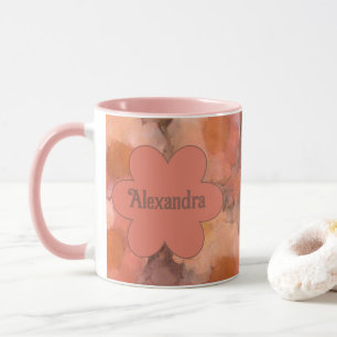 Taza Patrón Floral de Margarita Acuarela Rústica