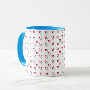 Taza Patrón floral de tulipán rosa minimalista
