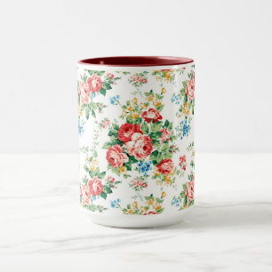 Taza Patrón floral elegante con elemento de diseño Rosa