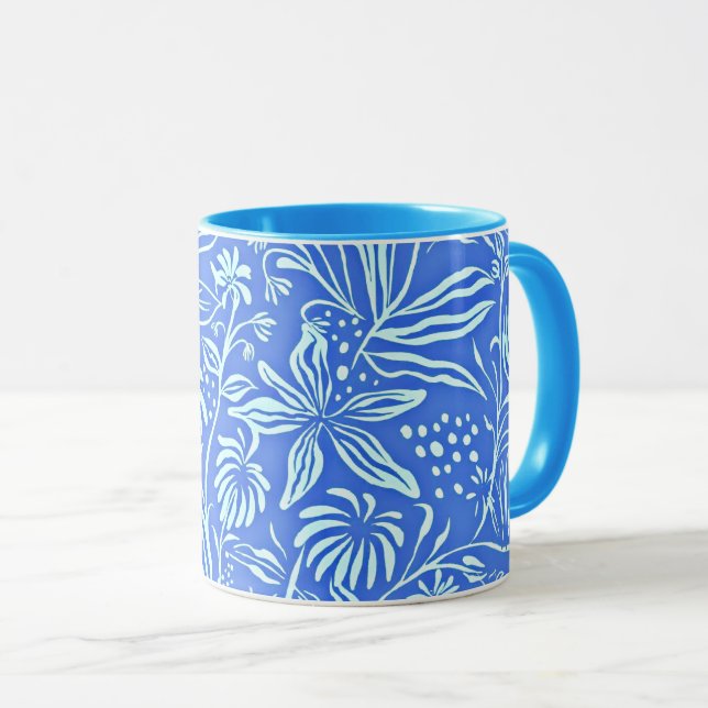 Taza Patrón floral favorito en azul (Anverso derecho)