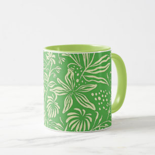 Taza Patrón floral favorito en verde