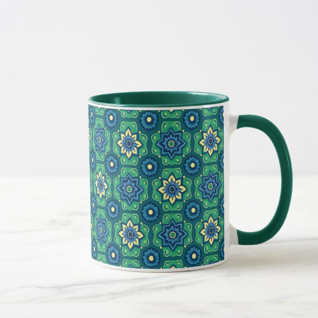 Taza Patrón floral geométrico de Boho vibrante (Derecha)