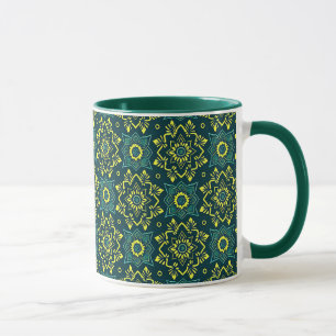 Taza Patrón floral geométrico de Boho vibrante