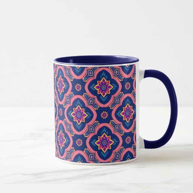 Taza Patrón floral geométrico de Moda Boho (Derecha)