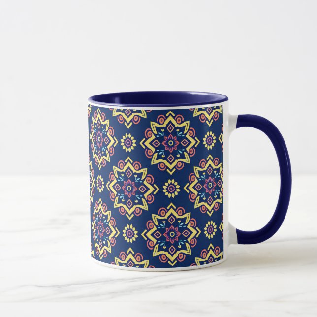 Taza Patrón floral geométrico de Moda Boho (Derecha)