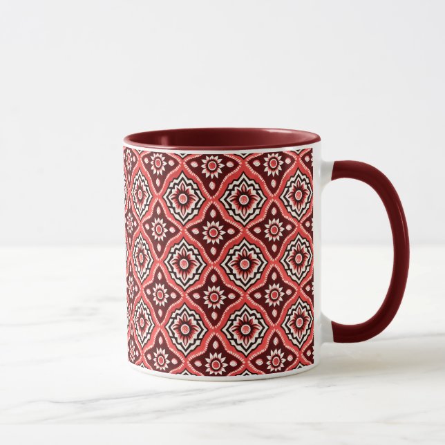 Taza Patrón floral geométrico retro (Derecha)