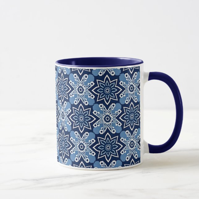 Taza Patrón floral geométrico vibrante (Derecha)
