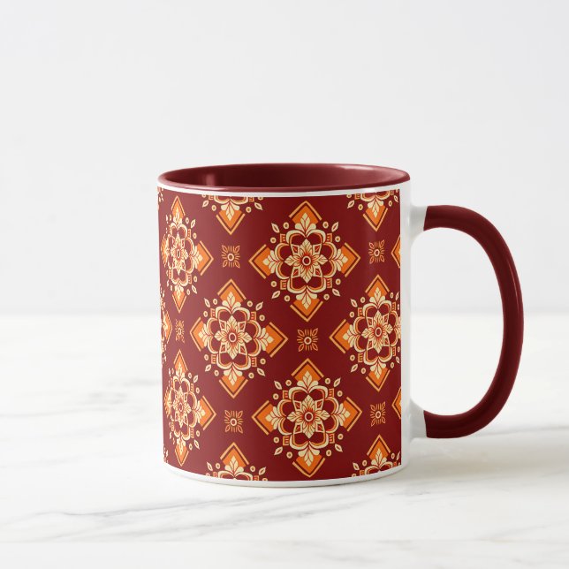Taza Patrón floral geométrico vintage Boho (Derecha)