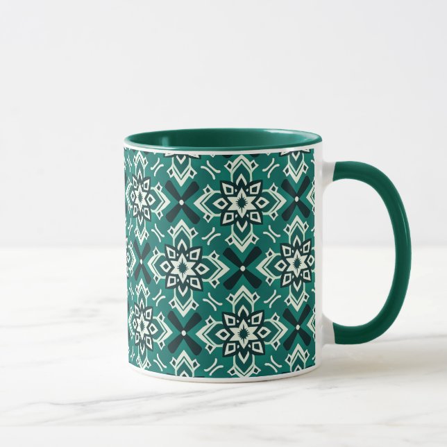 Taza Patrón floral geométrico vintage Boho (Derecha)
