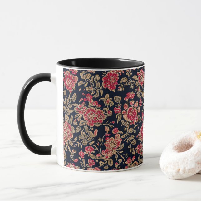 Taza Patrón floral indio (Con donut)