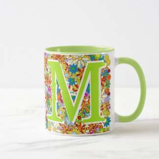 Taza Patrón floral moderno Colores brillantes