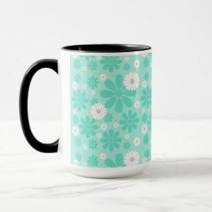 Taza Patrón Floral Pastel MINT