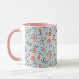 Taza Patrón Floral Prado de Coral