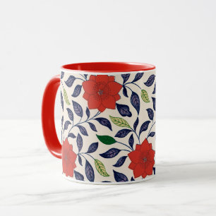 Taza Patrón floral rojo