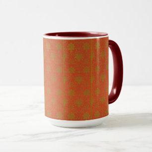 Taza Patrón floral rosa y dorado
