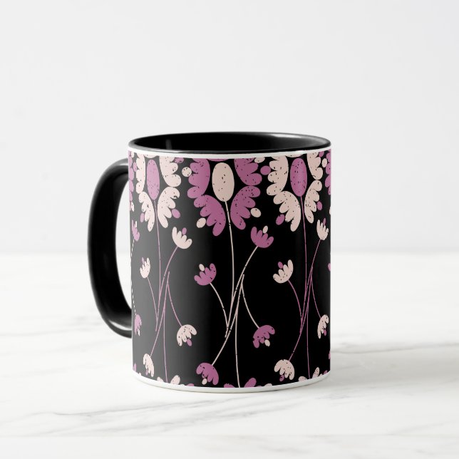 Taza Patrón floral rosado repetitivo (Anverso izquierdo)