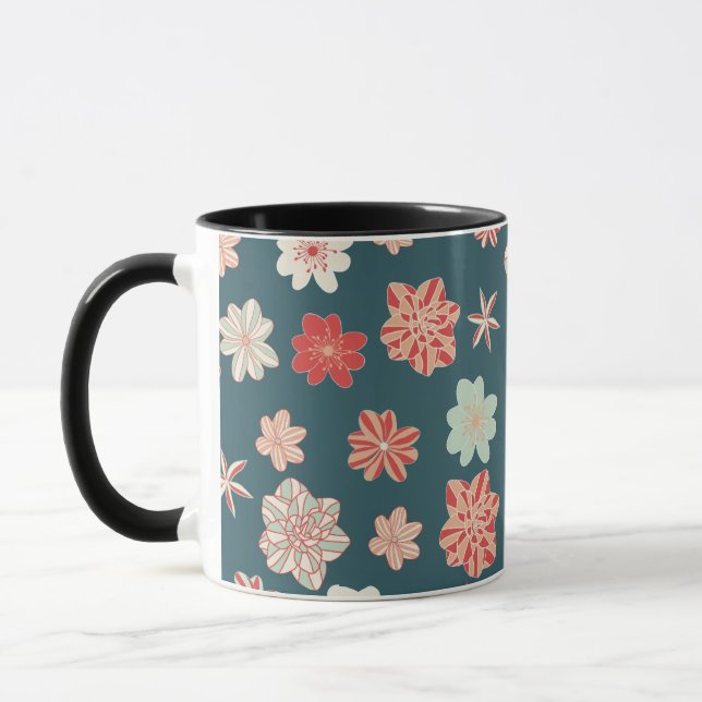 Taza Patrón floral sin costuras  (Izquierda)