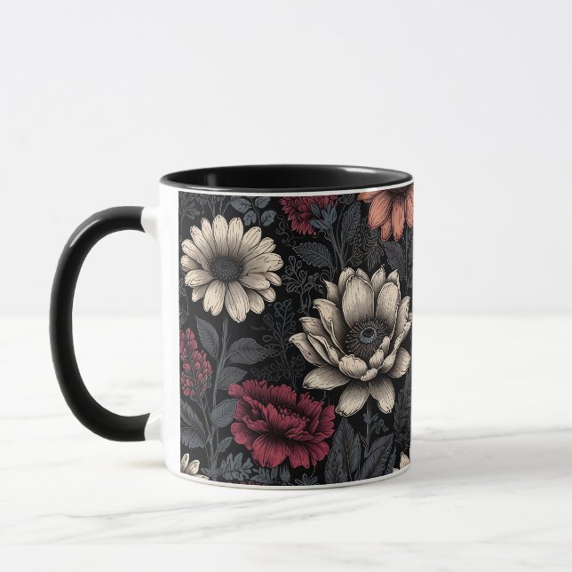 Taza Patrón floral vibrante con colores mixtos (Izquierda)