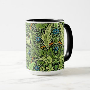 Taza Patrón floral William Morris Verde amarillo azul