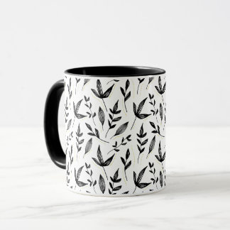 Taza patrón flotante negro