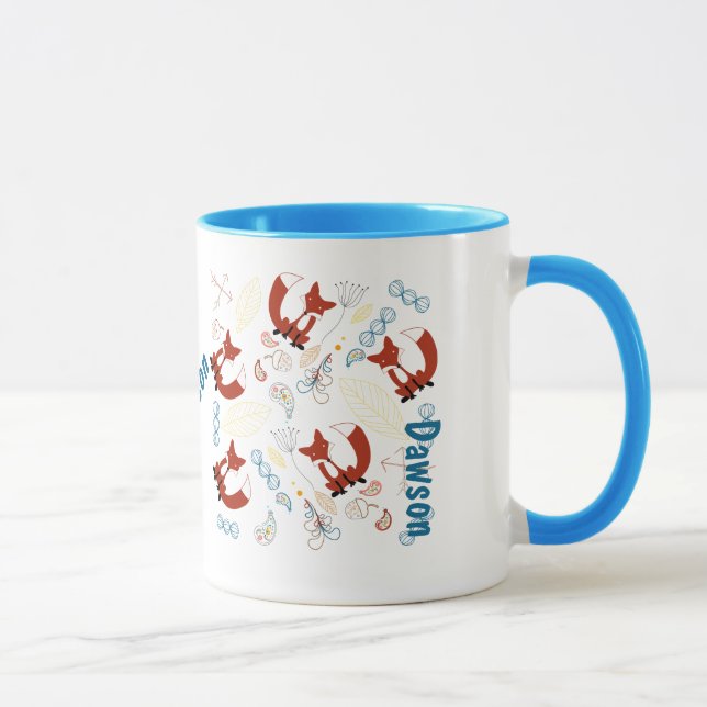 Taza Patrón Fox Woodland moderno personalizado (Derecha)
