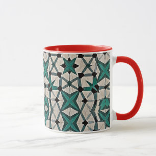 Taza Patrón geométrico abstracto del eje esmeralda 1284