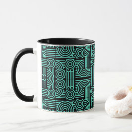 Taza Patrón geométrico abstracto futurista laberíntico
