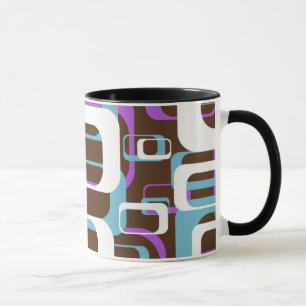Taza Patrón geométrico abstracto retro de los años 60 q