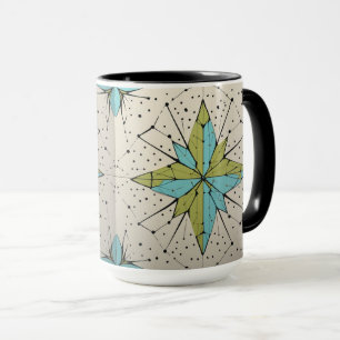 Taza Patrón geométrico atómico moderno de mediados de s