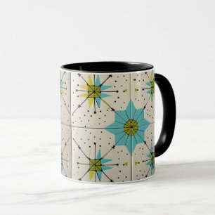 Taza Patrón geométrico atómico moderno de mediados de s