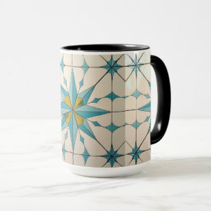Taza Patrón geométrico atómico moderno de mediados de s