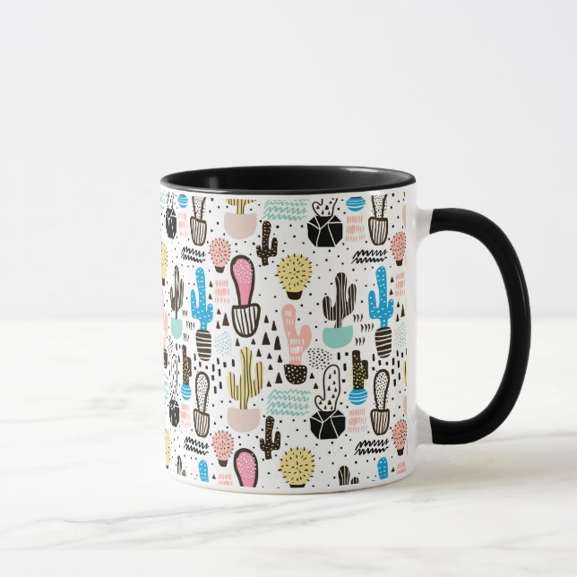 Taza Patrón geométrico Cactus moderno (Derecha)