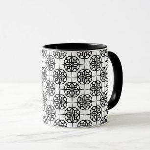 Taza Patrón geométrico con ambiente retro elegante
