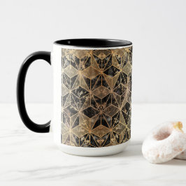 Taza Patrón geométrico de mármol y oro