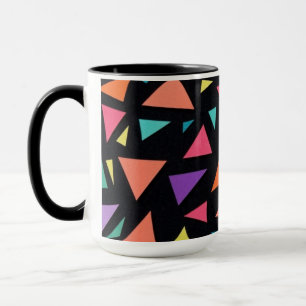 Taza Patrón geométrico de triángulo multicolor