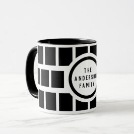 Taza Patrón geométrico moderno negro y blanco