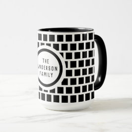 Taza Patrón geométrico moderno negro y blanco