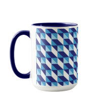 Patrón Geométrico Retro Abstracto Tonos de Azul