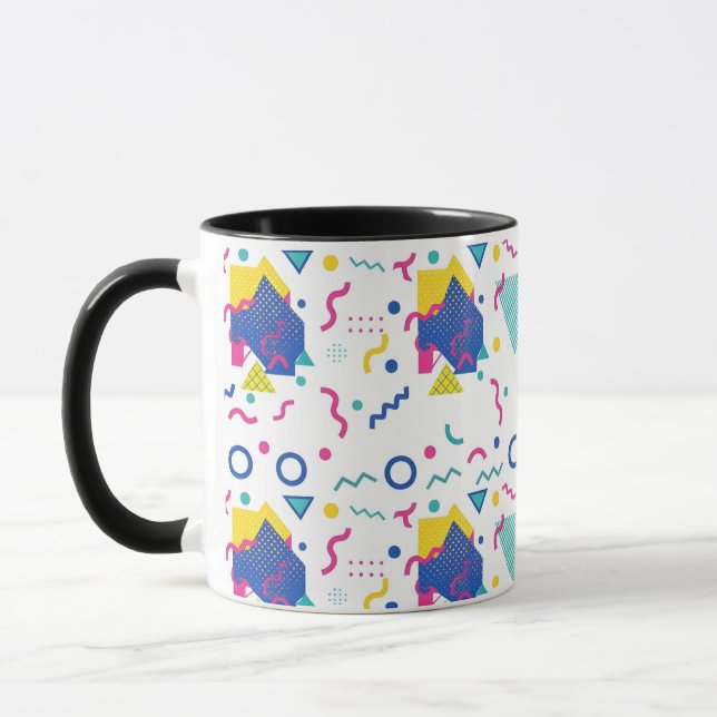 Taza Patrón geométrico retro memphis (Izquierda)