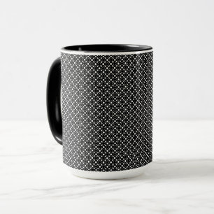 Taza Patrón geométrico simple blanco negro