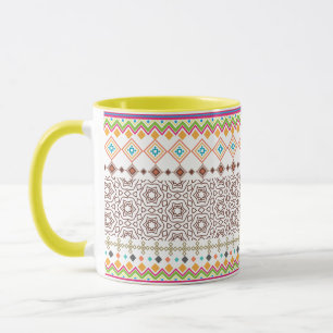 Taza Patrón geométrico tribal colorido