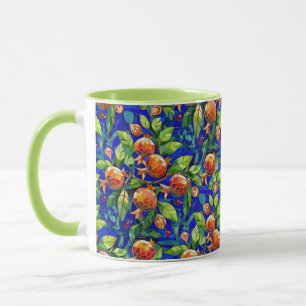 Taza Patrón granado Mosaico de frutas azules y rojas os