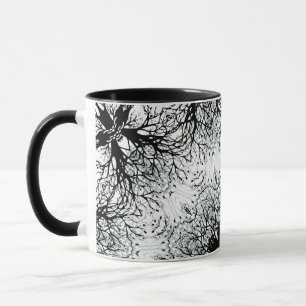 Taza Patrón gris de mosaico de mandala caleidoscópico s