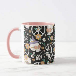 Taza Patrón Hippie Halloween Skulls and Floween