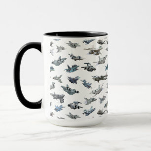 Taza Patrón ininterrumpido de aviones militares persona