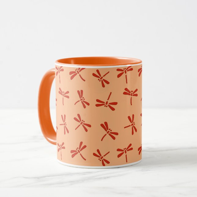 Taza Patrón japonés de libélula, Naranja mandarín (Anverso izquierdo)