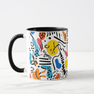 Taza Patrón juguetón de dibujos a mano
