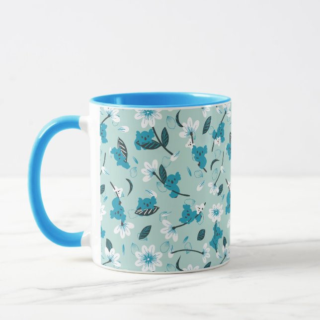 Taza Patrón lúdico de Koala Cuta Arte Animal y Natural (Izquierda)
