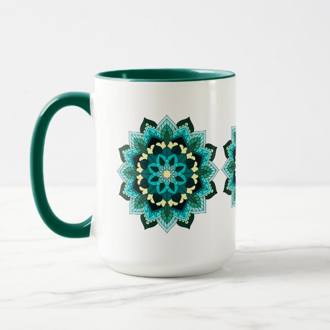 Taza Patrón Mandala 02 en agua (Izquierda)