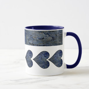 Taza Patrón marcado de piedra azul